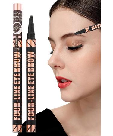 Huvqianu Eyebrow Pencil Portable Liquid Brow Pen 4 Tip Long Lasting Cosmetic Kit 1ML Smudge Proof Make Up Eyewear Microbladings Eyebrow Filler for Men Women Daily Makeup 1 - Buy Online on GoSupps.com