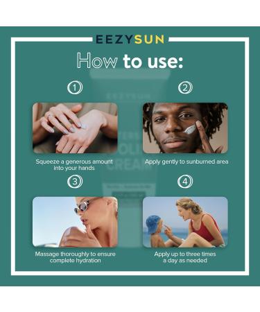 EEZYSUN AfterSun Cooling Cream | Vegan AfterSun Care with Aloe Vera Tea Tree Oil & Chamomile to Soothe Hydrate & Repair Sunburn | Dermatologically Tested 3.3 FL OZ - Buy Online on GoSupps.com