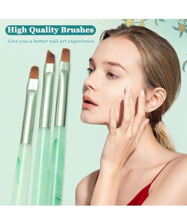3PCS Nail Clean Up Brushes for OPI - Acetone Resistant Cuticle Cleaning Nail Art Precision Tools in Jade Green - Buy Online on GoSupps.com