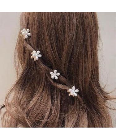 12 PCS Small Pearl Hair Claw Clips Cute Flower Mini Hair Clips Wedding Hairpins Hair Accessories for Women Girls - Buy Online on GoSupps.com