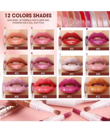 Buy 2 in 1 Pink Lip Gloss & Lip Plumper - Vegan Shimmer Lip Oil for Women & Girls | Long-Lasting Moisturizing Lip Balm - Buy Online on GoSupps.com
