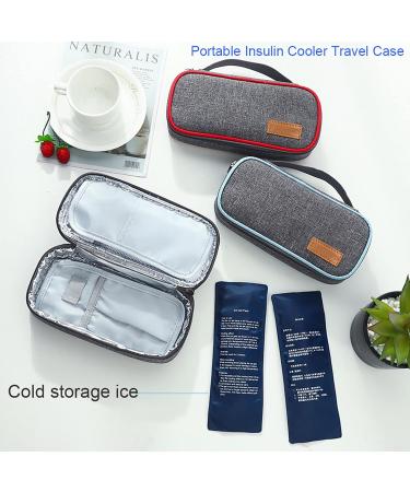 QCLUEU Insulated Insulin Cooler Travel Case Diabetic Supplies Storage Bag with 2 Ice Packs for Insulin Pens Diabetic Medication Storage (Color : Blue) - Buy Online on GoSupps.com