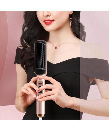 Buy Hair Straightener Brush - 35W US 110-240V Hair Straightening Comb for All Hair Types - Rose Gold - Buy Online on GoSupps.com