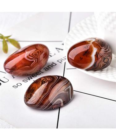 3Pcs Banded Agate Palm Stone Sardonyx Stone Palmstone Natural Carnelian Crystals Irregular Healing Stones Polished Worry Stone Polished Crystals and Healing Stones