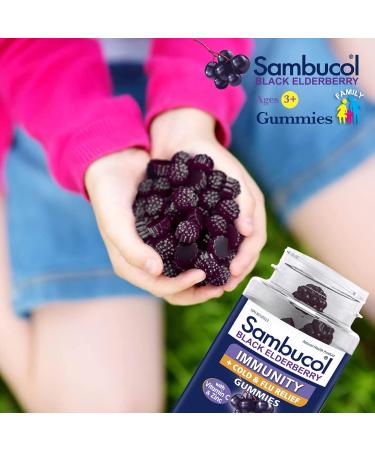 Sambucol Black Elderberry Immunity Gummies | Immune Support & Antioxidant & Black Elderberry Pastilles | Quickly Soothes Sore Dry & Scratchy Throat Symptoms | Immune Support & Antioxidant - Buy Online on GoSupps.com