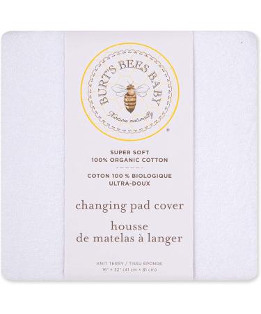 Burt's Bees Baby Organic Knit Terry Changing Pad Cover Cloud Cloud White Terrycloth Knit - Buy Online on GoSupps.com