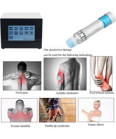 Shock Wave Physiotherapy Device - 2-in-1 Chiropractic Solution for Shoulder Pain Relief - 250mJ Massage Therapy in Dark Silver - Buy Online on GoSupps.com