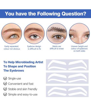 12 Pairs Airbrush Eyebrow Shaping Stickers - Adhesive Stencils for Perfect Eyebrows | Microblading & Brow Mapping Guide | Disposable Templates - Buy Online on GoSupps.com
