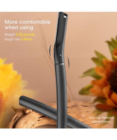Asenum Eyebrow Razor - 20 Matt Black Blades | Metal Facial Hair Remover for Women | Zinc Alloy Eyebrow & Peach Fuzz Razor (42g) - Buy Online on GoSupps.com