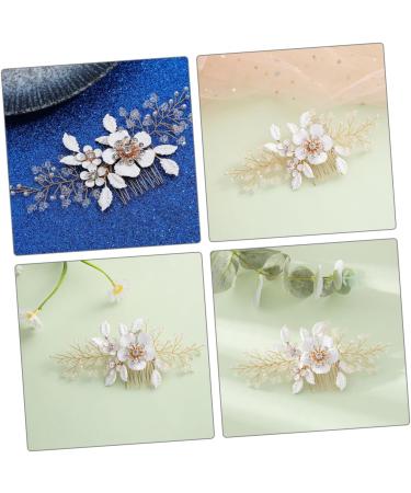 DOITOOL Hair Combs for Women Wedding Hair Comb Tiara Decor Rhinestone Hair Comb Wedding Hair Accessories Flower Hair Comb Rhinestone Hair Accessories Leaves Headgear Veil Bride - Buy Online on GoSupps.com
