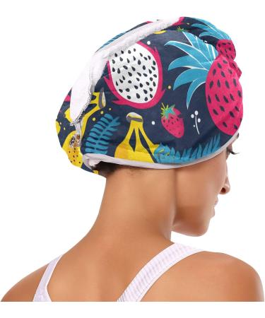 Buy Dragon Fruit Pitaya Banana Hair Towel 2 Pack | Super Absorbent Quick-Dry Hair Turbans for Women & Girls - Ideal for All Hair Types - Buy Online on GoSupps.com