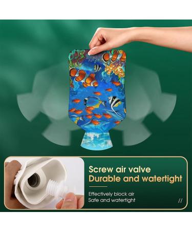 Underwater Hot Water Bottle with Plush Cover - Bed Bottle Hand Warmer for Adults & Kids | 26.5x15.3cm - International Shipping Available - Buy Online on GoSupps.com