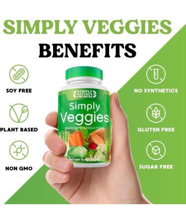 Simply Nature's Promise - 90 Soy-Free Veggie Capsules | Whole Food Superfoods 2 Month Supply with Beta Carotene & 18 Vegetables - Buy Online on GoSupps.com