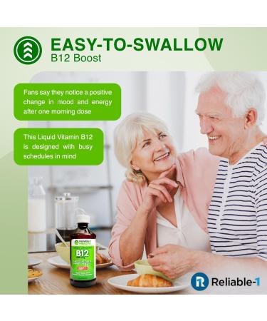 Reliable-1 Laboratories Liquid Vitamin B12 Daily Supplement 1000mcg for Adult Men & Women - Natural Cherry Flavor - Buy Online on GoSupps.com