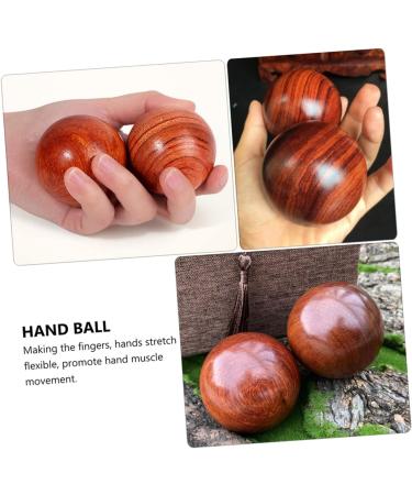 TOVINANNA 2-Piece Solid Wood Massage Balls | Hand Massager & Muscle Relief | Acupuncture Fitness Balls | 5.00x5.00cm Brown - Shop Now! - Buy Online on GoSupps.com