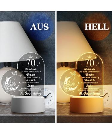 70th Birthday Gifts for Him & Her | Acrylic Night Light Decorations for 1953 Celebrations - Buy Online on GoSupps.com