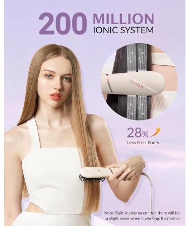 Hair Straightener Brush & Iron Comb - Fast Heat Anti-Scald Auto-Off | All Hair Types Women’s Styling Tool - Buy Online on GoSupps.com