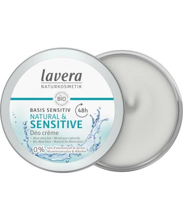 lavera Deo Creme NATURAL & SENSITIV - 0% aluminum salts - vegan - 48h - certified natural cosmetics - organic aloe vera and natural minerals - alcohol-free formula - 50ml - Buy Online on GoSupps.com