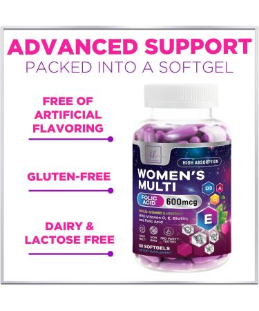 Hello Lovely Womens Multivitamin Folic Acid 600mcg - 60 Softgels - Buy Online on GoSupps.com