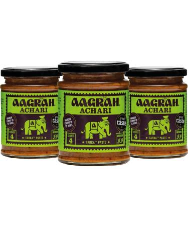  Aagrah Aagrah Achari Tarka Indian Curry Sauce Authentic Restaurant Recipe Base Medium Temperature 270g Jar (Serves 3-4) Box of 3 - Buy Online on GoSupps.com