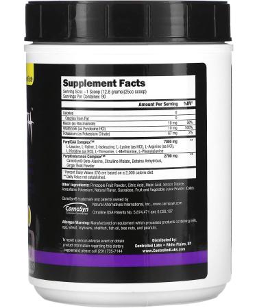 CONTROLLED LABS Purple Wraath, BCAA and EAA Amino Acid Supplement, with Endurance Blend Intra Workout Powder, Optimal Endurance, Focus, and Stamina (Lemonade, 90 Servings) Lemonade 2.44 Pound (Pack of 1) - Buy Online on GoSupps.com