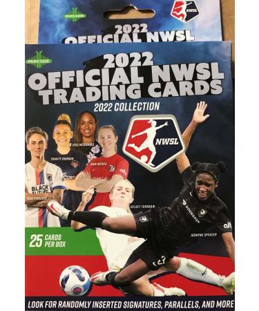 2022 NWSL Womens Soccer Factory Sealed Trading Card Box of 25 Cards including 2 Parallels and 3 Insert Cards Plus Possible Autographs and MORE