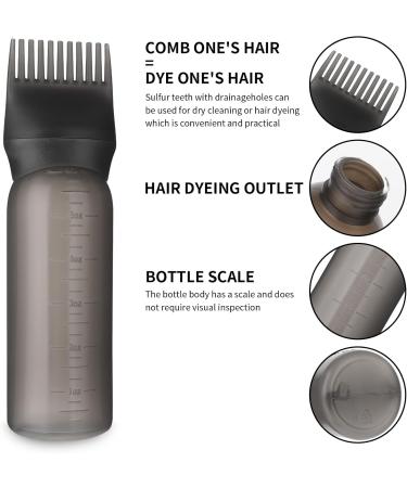 Root Ridge Applicator Bottle 170ml - Professional Hair Oil Applicator with Brushes & Comb | Hair Dye Styling Tool - Black - Buy Online on GoSupps.com