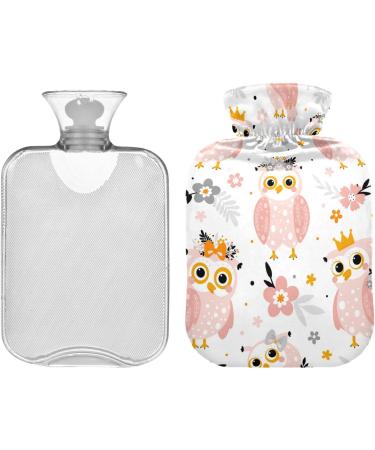 2L Heat Bottle - Cartoon Pink Owls & Flowers | Relieve Shoulder Neck Pain & Cramps | Durable Warm-Up Bag for Heat Therapy - Buy Online on GoSupps.com