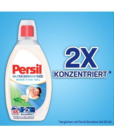 Persil Ultra Concentrate Sensitive Gel - 130 Wash Loads Liquid Detergent for Allergy Sufferers & Babies | Eco-Friendly Stain Remover Dermatologically Tested - Buy Online on GoSupps.com