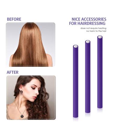 30-Piece Flexible Curling Rods Twist Foam Hair Rollers + Steel Pintail Comb Set 7x0.3 Inch (Purple) - For Women & Girls, Long & Short Hair - Buy Online on GoSupps.com