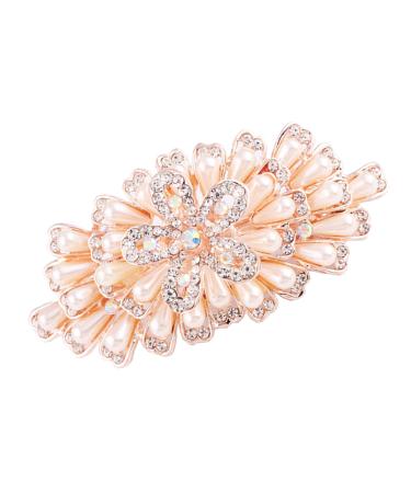 Sweet Crystal Sparkling Bowknot Hair Pins Rhinestone Pearl Flower Hair Clip Hairpin for Party Wedding Daily Applies to Bun Updo
