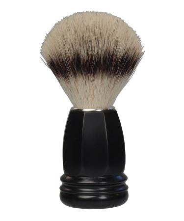 Razolution razor brush vegan black plastic handle the finest synthetic bristle silver tip without the use of animal products
