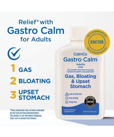 Gastro Calm Liquid Dietary Supplement | Activated Charcoal for Gas Bloating & Upset Stomach - Pure & Allergen-Free - Buy Online on GoSupps.com