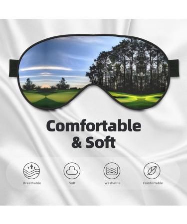 Golf Course & Tree Print Unisex Sleep Mask | Double-Sided Eye Mask for Sound Sleep & Skin Care - Buy Online on GoSupps.com
