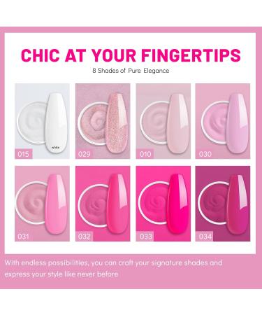 Aokitec 8 Colors Dip Powder Nail Kit - Pink Lady Series | Complete DIY Manicure Set for Valentine's Day - Includes Dip Powder Base Activator & Top Coat - Buy Online on GoSupps.com