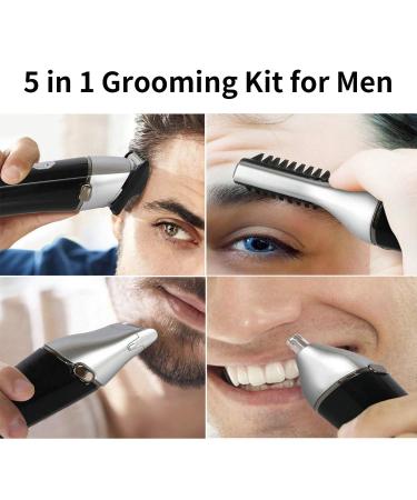 Buy the Best 5 in 1 Multi-functional Beard Trimmer Kit - Waterproof Rechargeable Men's Grooming Set with Dual Shaver & Precision Nose/Ear Trimmer (Black - Buy Online on GoSupps.com