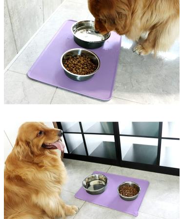 Toplory Waterproof Non-Slip Silicone Feeding Mat for Dogs & Cats - 53x37cm Purple Bowl Pad - Buy Online on GoSupps.com