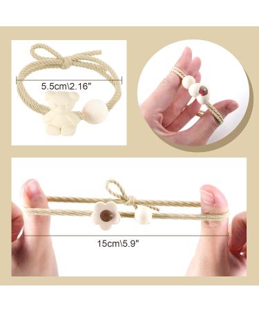 BOOBEES 13 pcs Cartoon Hair Ties - No Folds Elastic Bands for Girls & Women - Cute Beige & Brown Hair Accessories - Buy Online on GoSupps.com