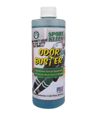 Sport Kleen ODOR BUSTER with natural bio-enzymes effectively deodorizes sports gear, padded sports equipment, clothing, gym bags and shoes for up to 6 months, 16 oz Concentrate (Pack of 2)