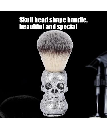 Men's Skull Shaving Brush - Premium Silver Beard & Hair Brush for Barbers & Home Use - Buy Online on GoSupps.com