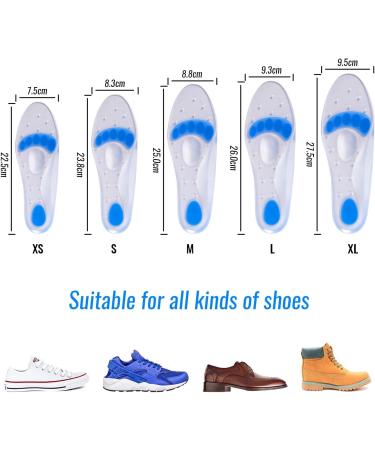ESPCHEAP Silicone Insole Inserts for Flat Feet - Orthopedic Arch Support Gel Insoles for Plantar Fasciitis - XL (43-44) - Buy Online on GoSupps.com