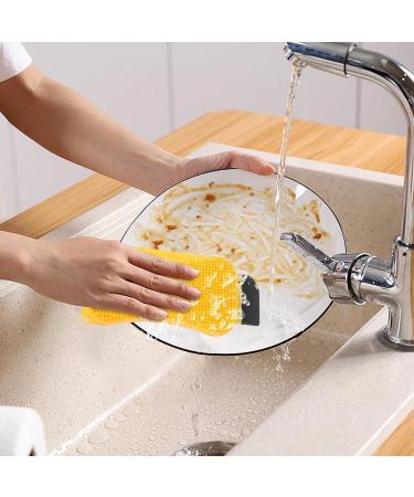 Silicone Dish Sponge Multi-Purpose Dish Brush | Scrub Brush Kitchen Cleaning Tool Sponge Scraper for Easy Cleaning & Dishwashing - Buy Online on GoSupps.com