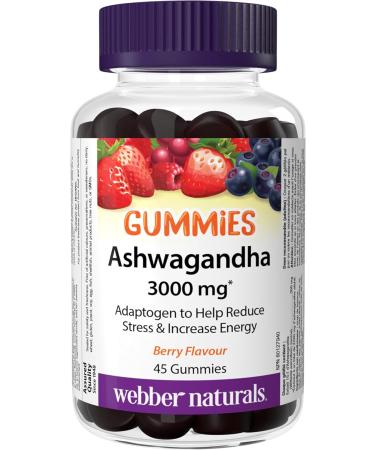 Webber Naturals Ashwagandha Gummy 45 Berry Flavoured Gummies Helps to Reduce Stress & Vitamin D3 2500 IU 75 Gummies For Healthy Bones Teeth - Buy Online on GoSupps.com
