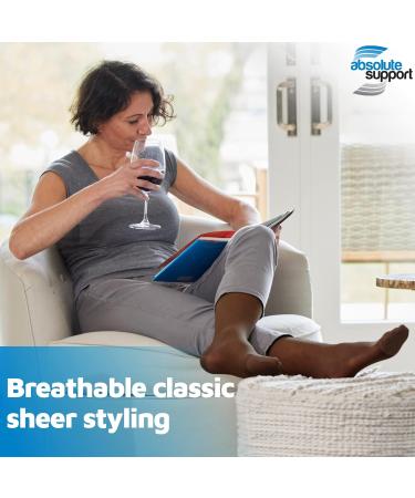 Absolute Support Elegant Compression Stockings for Women | Class 2 20-30 mmHg | Relief for Varicose Veins & Lymphedema | Black XL - Buy Online on GoSupps.com