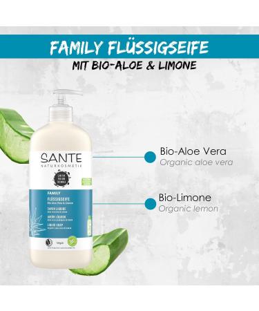 Sante Natural Cosmetics Antibacterial Liquid Soap 500ml with Bio-Aloe Vera & Lime | Nourishing Hand Soap for Mild Cleaning - International Shipping Available - Buy Online on GoSupps.com