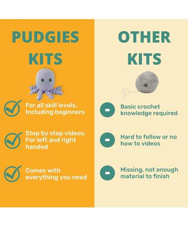 LEISURE ARTS Pudgies Animals Crochet Kit - Cow | Complete DIY Amigurumi Crochet Kit for All Ages - Buy Online on GoSupps.com