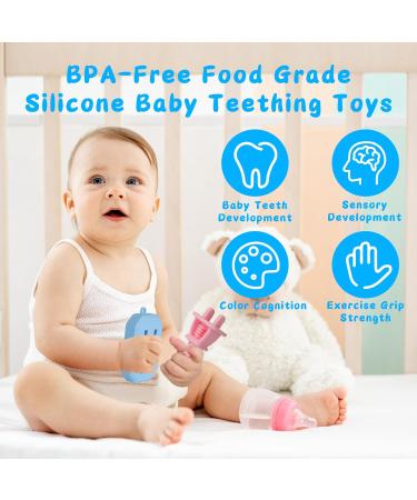 Deao Beissring Baby - 4 BPA-Free Silicone Teething Rings for Babies | Soft Tooth Aids for Gum Relief & Toddler Gripping | Ideal Gifts for 3 Months+ - Buy Online on GoSupps.com