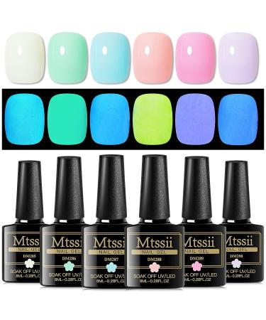 MTSSII Glow in the Dark Gel Nail Polish Set - 6 Colors Luminous Jelly Gel Polish Kit for Fluorescent Bright Nails - Soak Off UV Polish for Christmas & Halloween Gifts - Women's Jelly Glow Collection - Buy Online on GoSupps.com