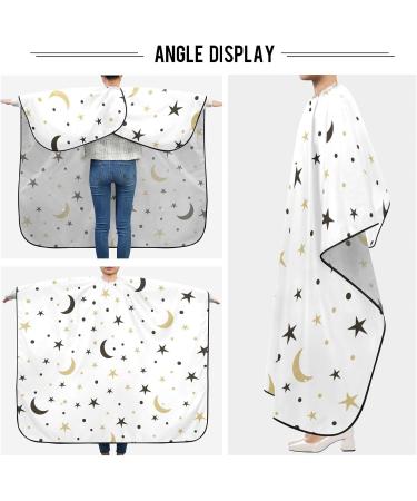 Waterproof Barber Cape - Black Gold Stars Moon | Unisex Hair Cutting Bib for Men & Women - Cheetah Design - Buy Online on GoSupps.com