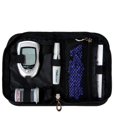 Maggie Diabetic Supplies Travel Case Easy Access Diabetes Kit Handy Organizer Bag Black Small